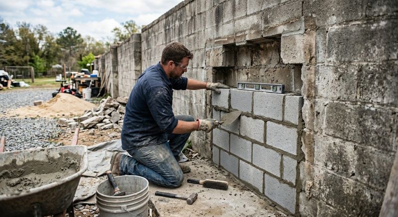 Block Wall Repair in Harrah, OK