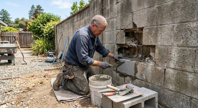 Block Wall Repair in Tuttle, OK