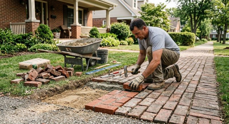 Brick Flatwork Repair in Harrah, OK