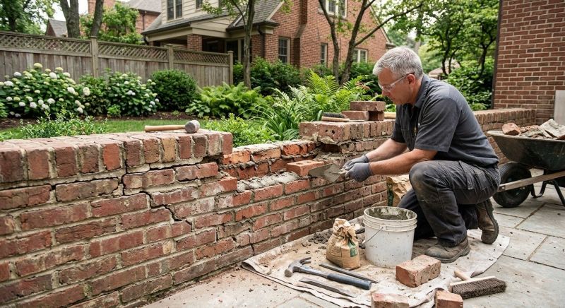 Brick Wall Repair in Norman, OK