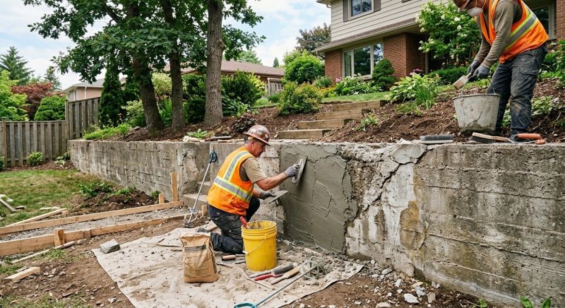 Retaining Wall Repair in Harrah, OK