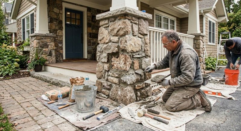 Stone Column Repair in Oklahoma City, OK