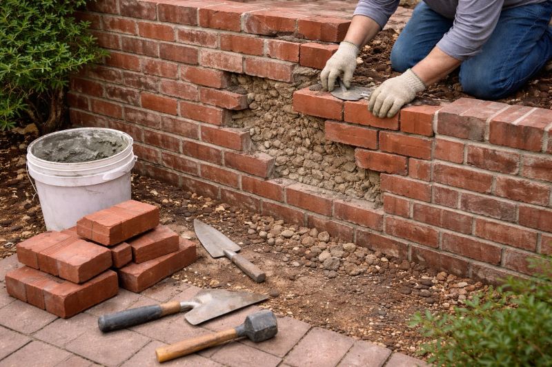 Stone Wall Repair in Edmond, OK