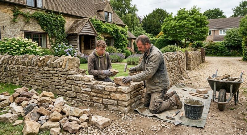 Stone Wall Repair in Mustang, OK